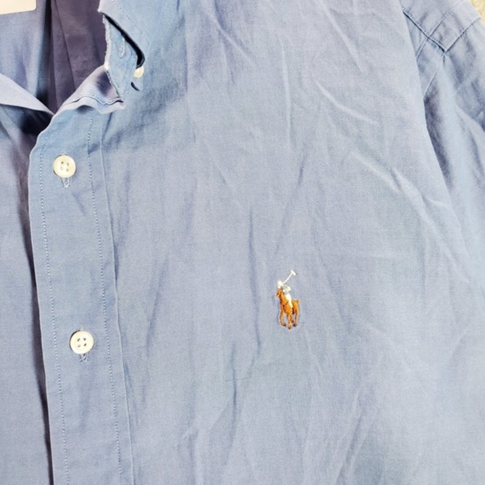 VINTAGE Ralph Lauren Men Button Up Shirt 16 Naked Pony Yarmouth Pinpoint Oxford - Picture 3 of 9